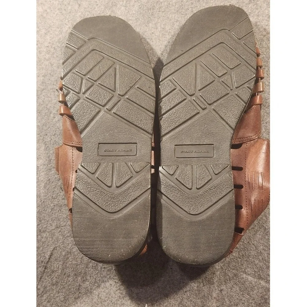 Stacy Adams Sandals Shoes Mens Size 12 Brown Leather Fisherman‎ Buckle Comfort